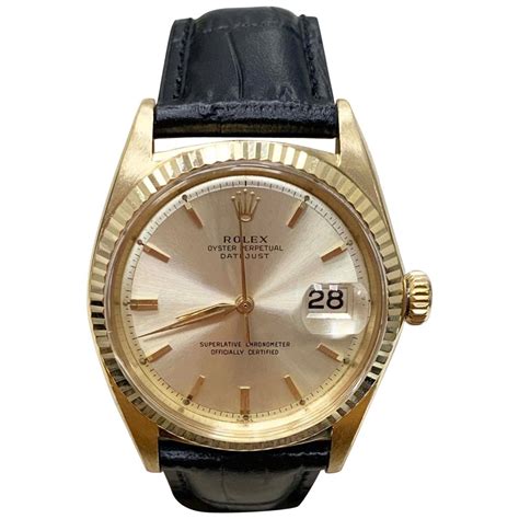 18 karat rolex watch|gold rolex with leather band.